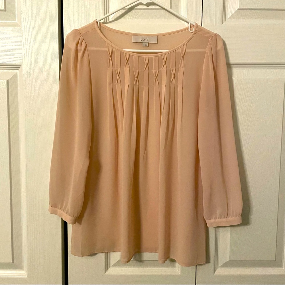 LOFT Baby Pink Blouse Size XS